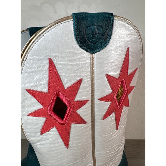 Ariat Starlight Western Boots Turquoise/Pearly White Star Accent Womens 8.5 NWT - Picture 3 of 10